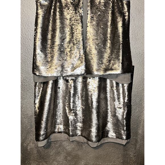 Banana Republic Platinum Sequin Dress Sz 4 Strapy Glam Cocktail Prom New Years - Picture 8 of 13